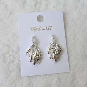 Madewell Sculpted Teardrop Cluster Earrings, Light Silver Ox